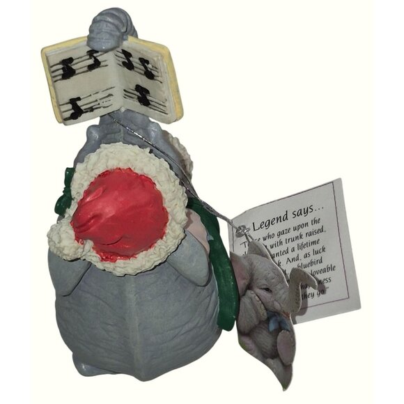 Lenora Elephant Figurine Santa Hat Music Luckyphants #1052 - Picture 7 of 7